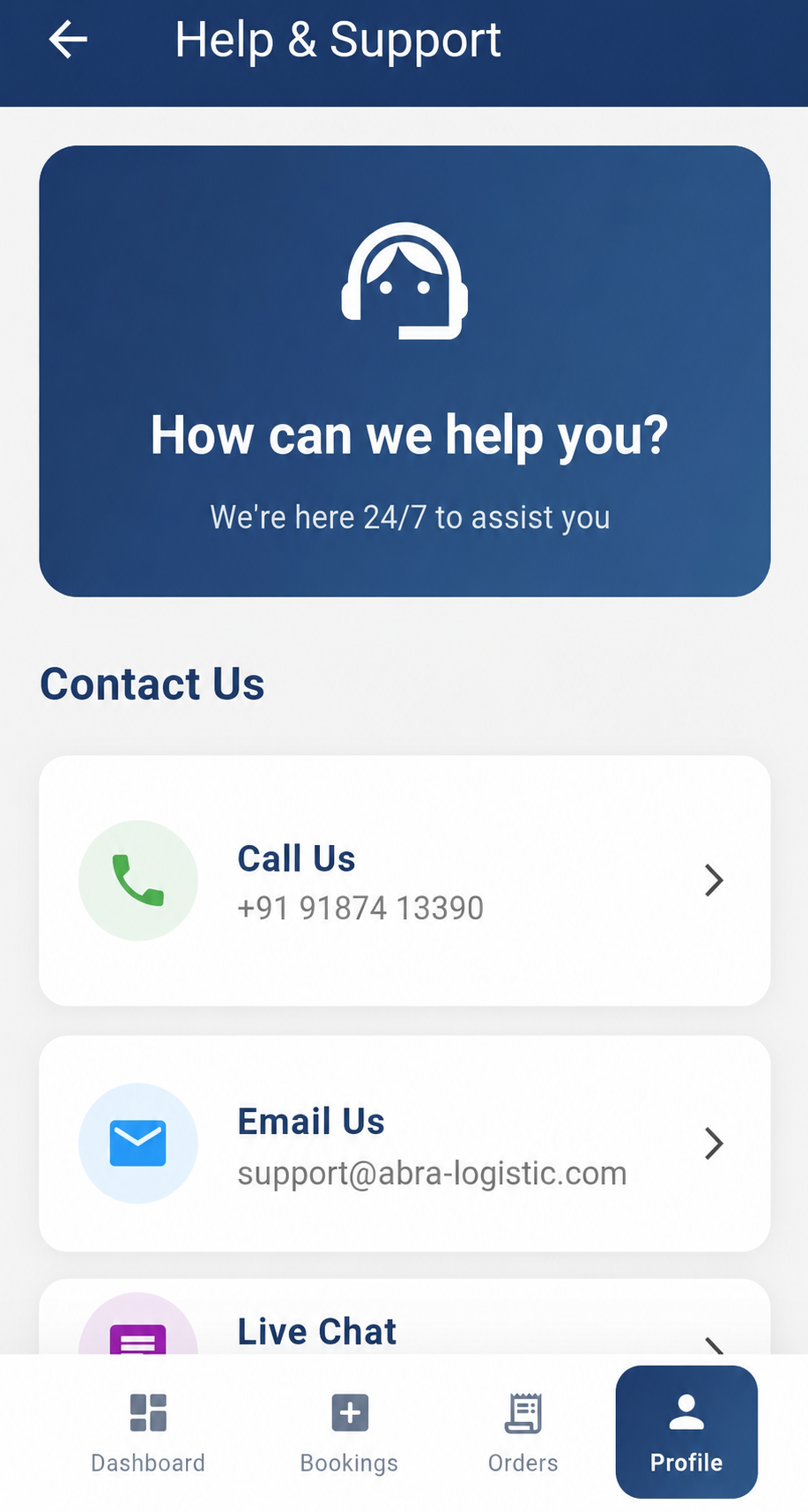 24x7 Shipping Support Team